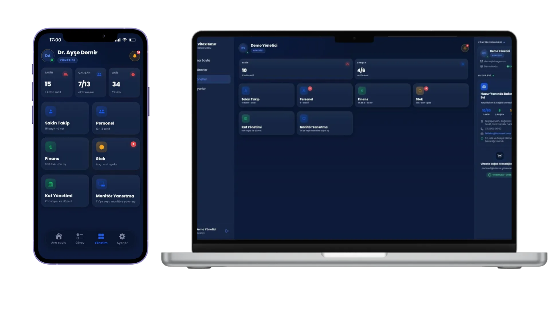 VitaxHuzur web panel